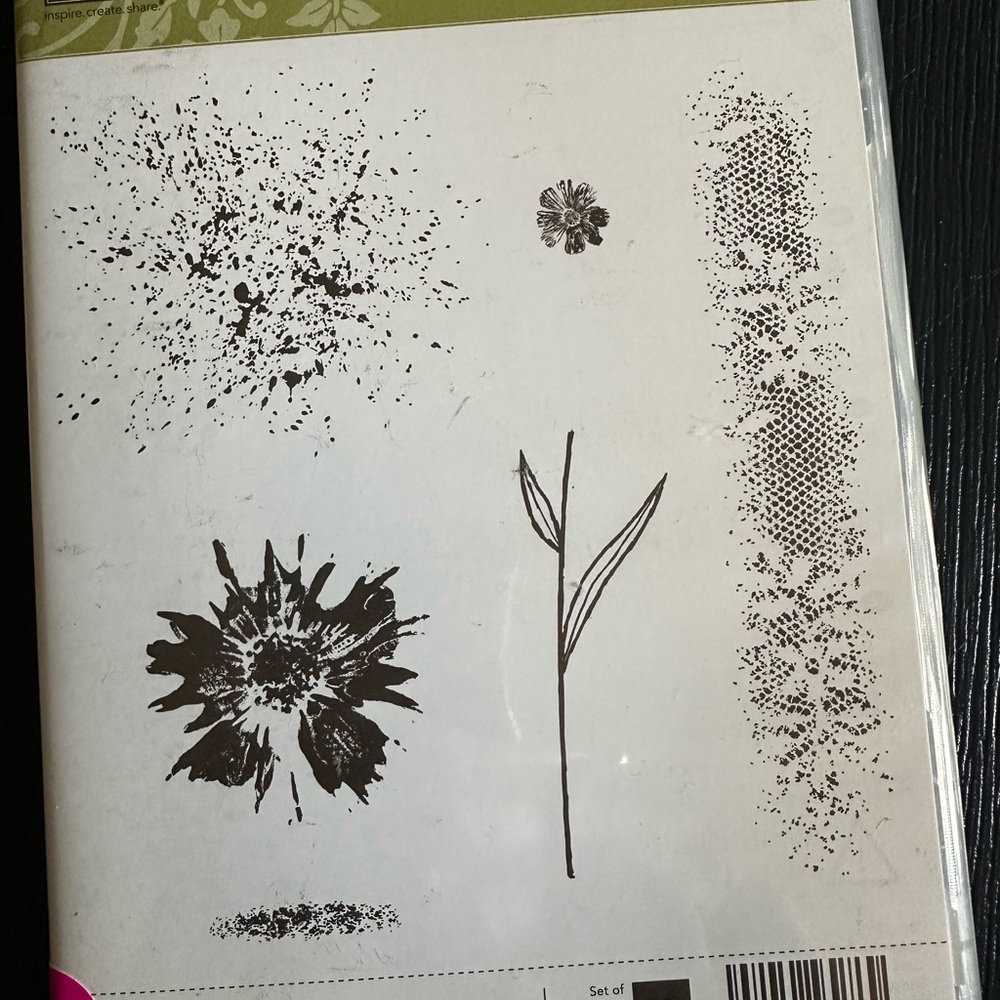 Floral Splash Stamp Set - Black Botanical Accents